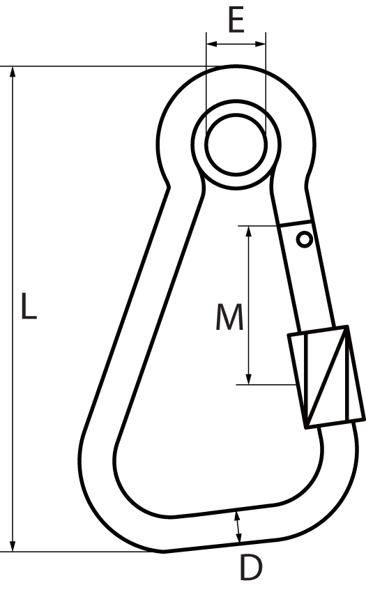 Asymmetric Carbine Hook with Eyelet & Screw Nut 