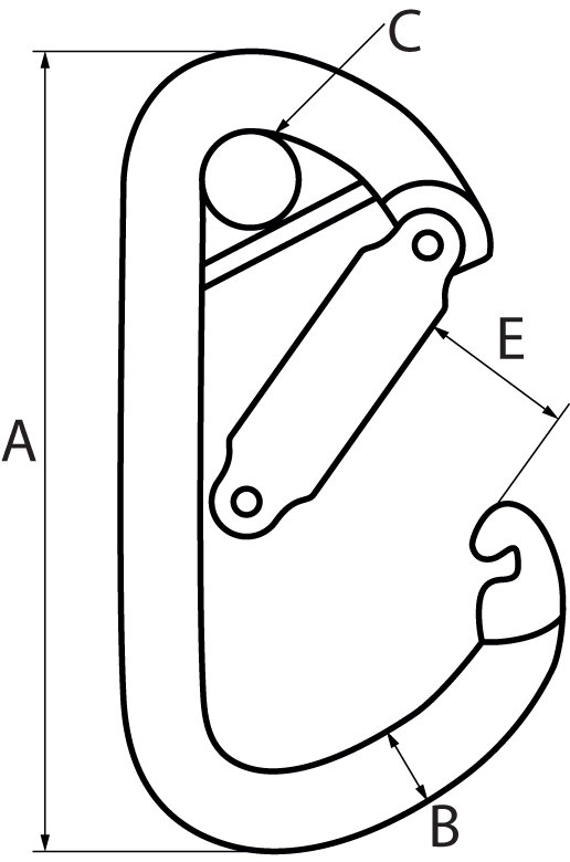 Asymmetric Carbine Hook with Wire Bar 