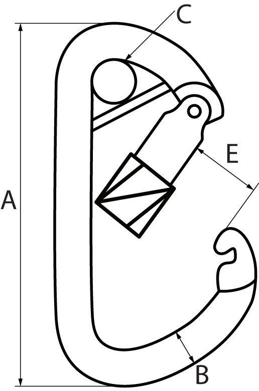 Asymmetric Carbine Hooks with Wire Bar & Sliding Locking Sleeve 