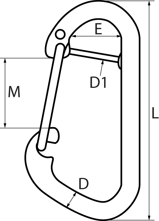Asymmetric Hooks with Wire Bar & Spring Wire Safety Catch 