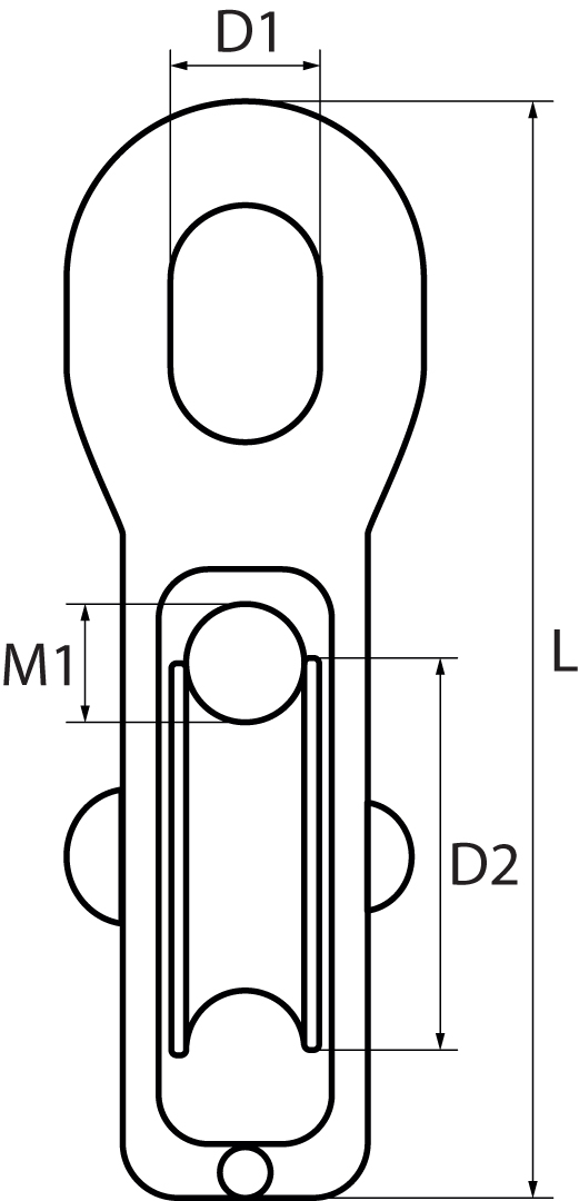 Awning Pulleys Nylon Sheave with Fixed Elongated Eye Double Sheave