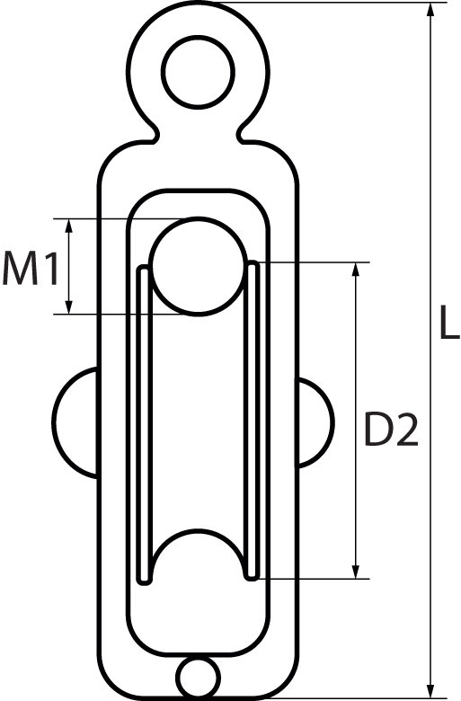 Cast Sheave with Fixed Round Eye Double Sheave