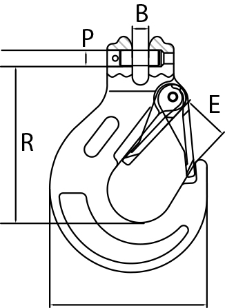 Stainless Steel Clevis Type Sling Hook with Safety Catch 