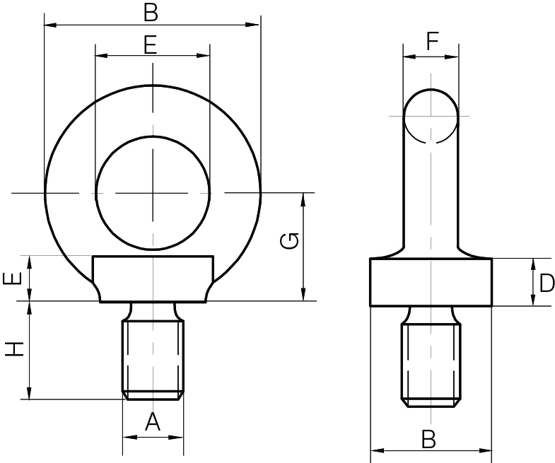 Collared Eyebolts to BS 4278 Part 1 1984-Tested & Certified