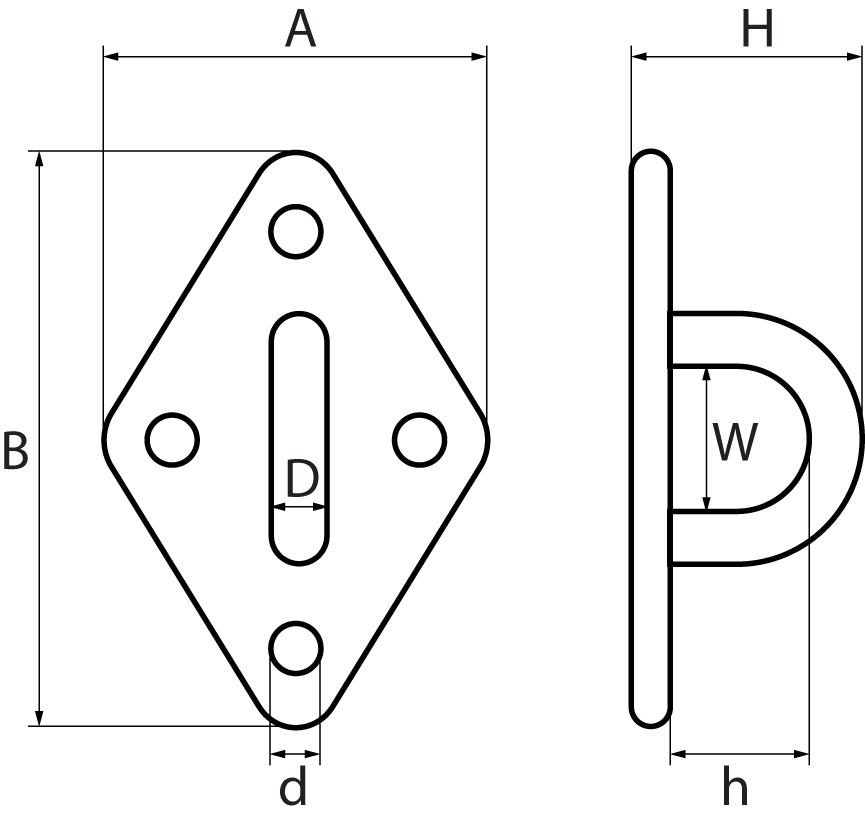 Four Hole Diamond Eye Plates 