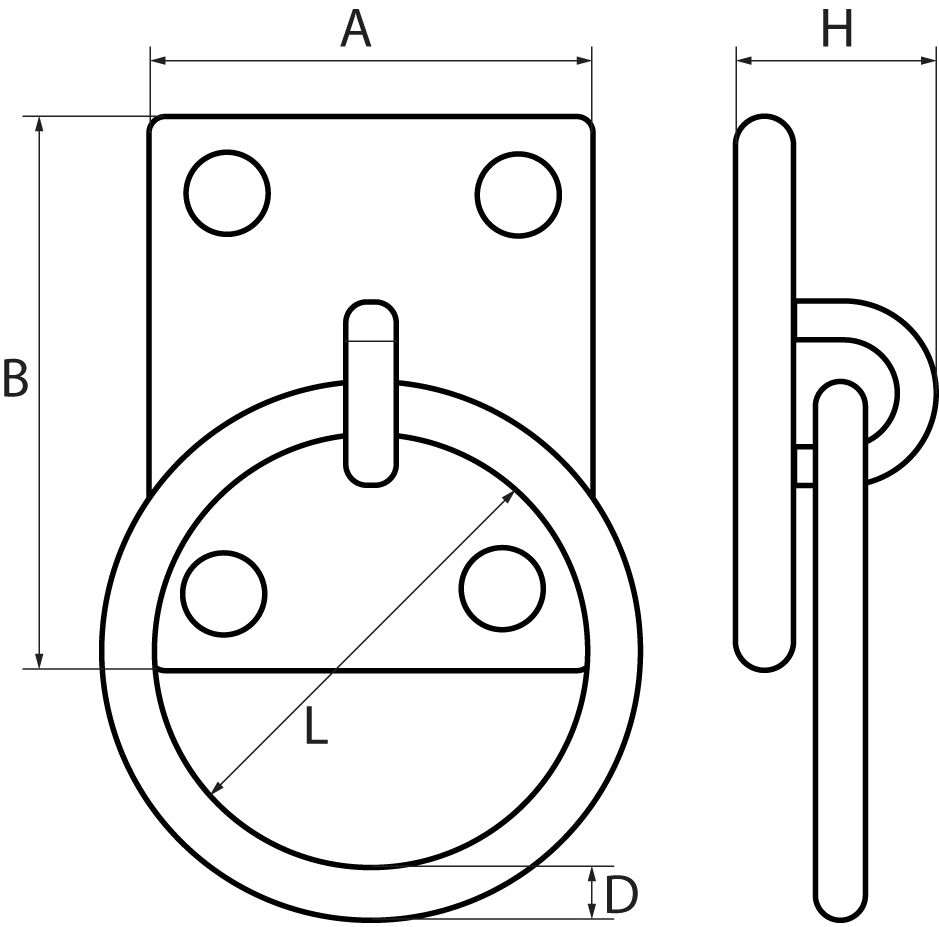 Four Hole Eye Plates Fitted with Ring 