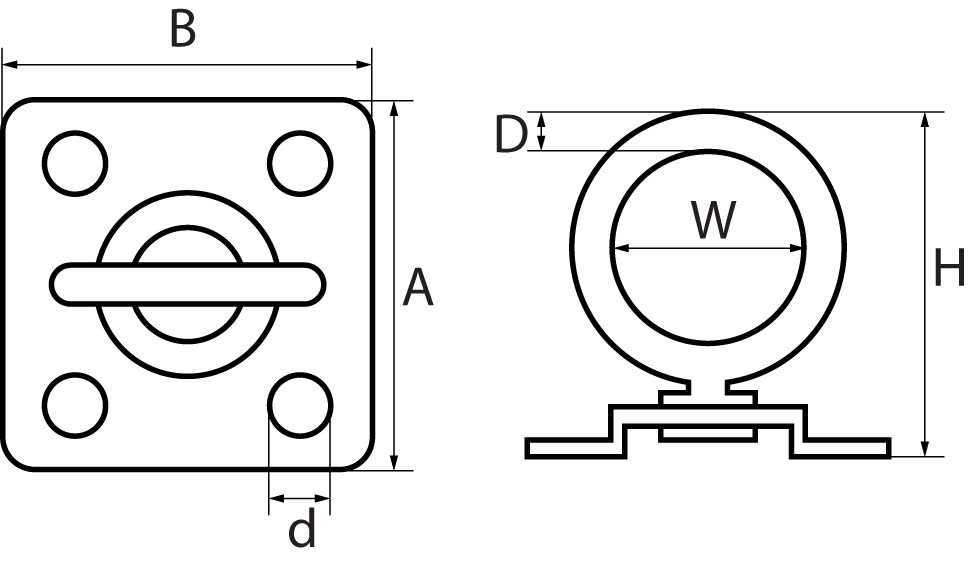 Four Hole Swivel Eye Plates 