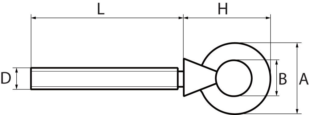 St/Steel Long Shank Eyebolts Fully Threaded 