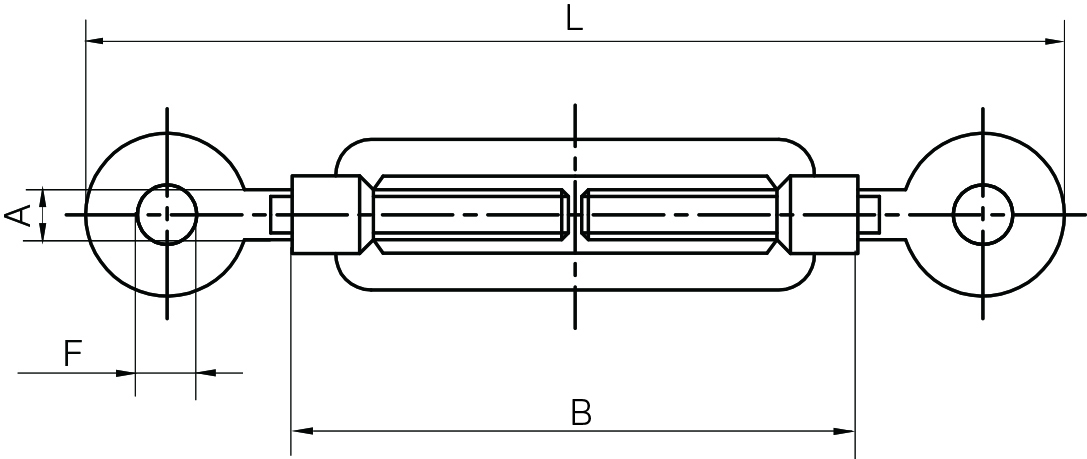 Open Body Turnbuckles Eye & Eye 