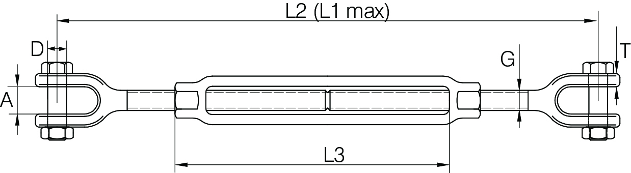Open Body Turnbuckles Jaw & Jaw 