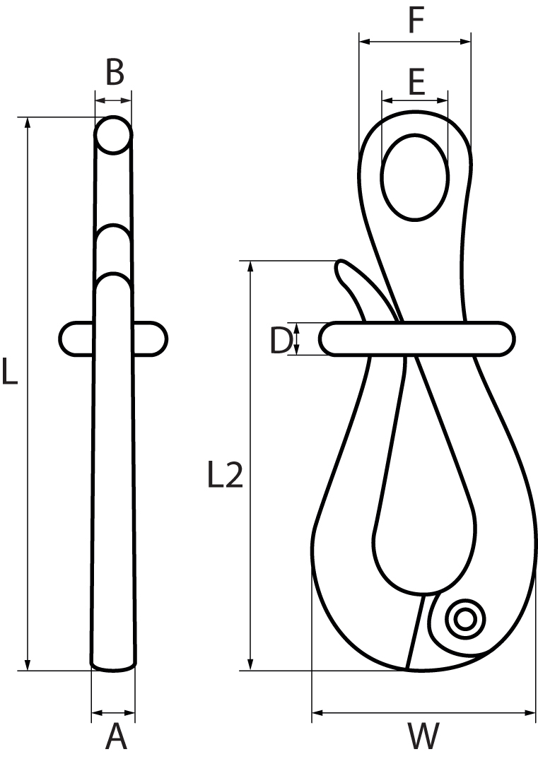 Stainless Steel Pelican Hook with Eye