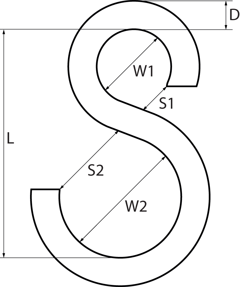 Stainless Steel 'S'Hook