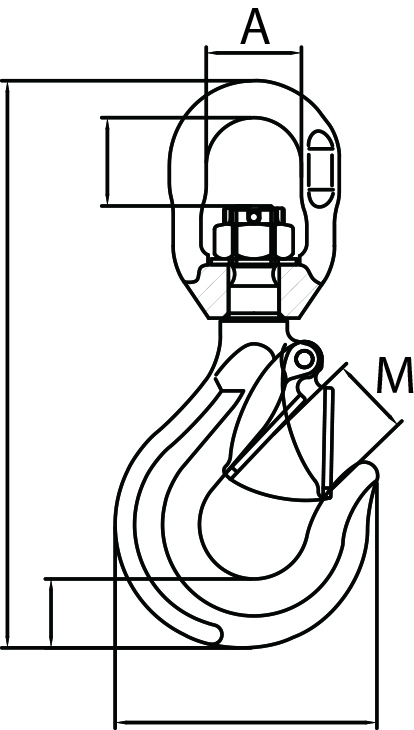 Stainless Steel Swivel Hook with Safety Catch 