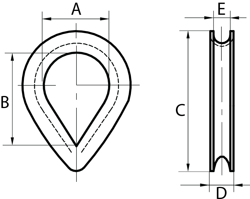 Stainless Steel Wire Rope Thimbles Nylon Thimbles