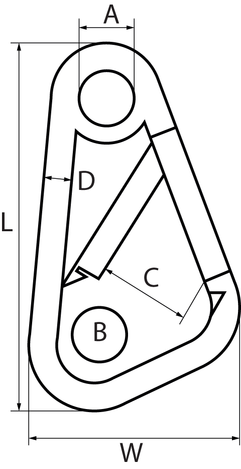 Wide Opening Carbine Hook with Eye 