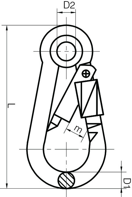 Carbine Hook Zinc Plated with Eyelet & Screw Nut 