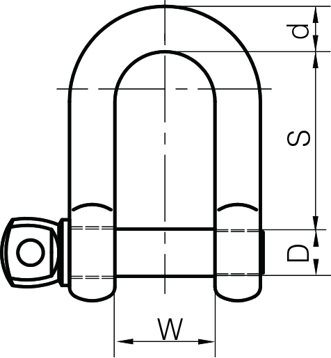  Commercial Bow Shackles Galvanised Screwed Collar Pin