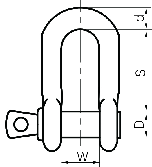 Load Rated Dee Shackle with Screw Collar Pin 
