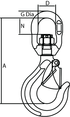 Painted Swivel Hooks Alloy Steel with Safety Catch 